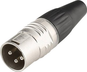 Złącze męskie XLR Hicon HI-X3CM-V, posrebrzany, złącze męskie proste, 1 szt.