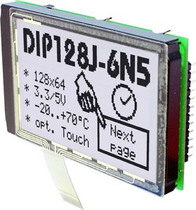 Wyświetlacz LCD DISPLAY VISIONS EADIP128J-6N5LW    (S x W x G) 75 x 45.8 x 10.8 mm