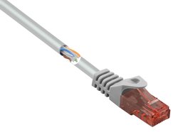 Kabel LAN Renkforce RF-5043810, 1 szt., RJ45, CAT 6, U/UTP, 10.00 m, szary