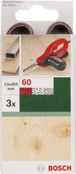 Zestaw 3 szt. Zestaw taśmy szlifierskiej do pilnika Black+Decker Powerfile, czerwona jakość 13 x 451 mm, ziarnistość = 40, do drewna Papier ścierny pas Bosch Accessories  2609256237 455 mm 3 szt.