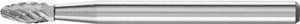 Frez z węglika wolframu w kształcie płomienia 3x7 mm trzpień ø 3 mm 3 zęby PLUS do uniwersalnych zastosowań Frez PFERD B 0307/3 Z3 PLUS 21202533, 3 mm x 37 mm , 1 szt.