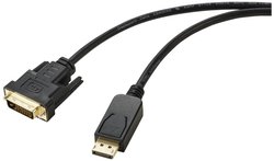 Przejściówka DisplayPort, DVI Renkforce RF-5771518, płaszcz z PVC, 1.80 m