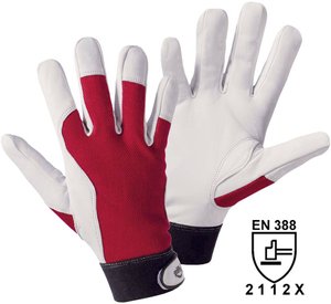 Rękawice montażowe L+D Griffy 1706-10, Rozmiar rękawic: 10, XL, biały, czerwony