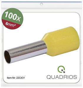 Końcówka rurkowa Quadrios 22C431 22C431, Izolowane częściowo, 6 mm², 1 zest.