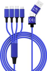 Kabel do ładowania USB Smrter smrter Hydra ELITE 6in1 Typ C blue, Złącze męskie USB-A, Złącze męskie USB-C®, Złącze męskie USB-C®, Złącze męskie Lightning, Złącze męskie USB Micro-B, 1.20 m