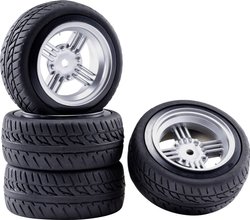 1:10 Kompletne koła OnRoad 9L Srebrne / Wyścigowe (4) Koło kompletne Reely RE-5996130 1:10 Racing 4 szt.