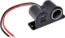 Gniazdo z USB 12/24 V 2100 mA IWH 019010 Obciążalność prądu maks.: 4.2 A 12 lub 24 V/DC