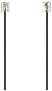 telefony kabel Hama Modularkabel, Stecker 6p4c - Stecker 6p4c, 10 m, Schwarz 00201139, 1 szt.