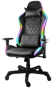 Fotel gamingowy Deltaco z oświetleniem LED, czarny Fotel gamingowy DELTACO GAMING GAM-080