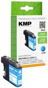 KMP Tusz Zamiennik Brother LC-225XLC Cyjan  atrament KMP B63C 1530,4003, 1 szt.
