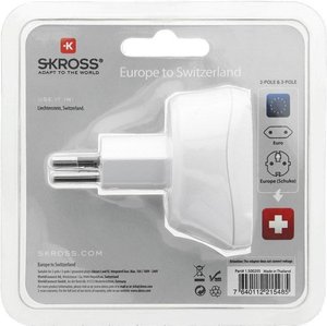 Adapter podróżny Skross 1.500205 wtyczka szwajcarska, 10A/250 V, biały