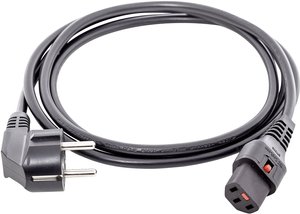Kabel Przyłączeniowy Iec Z Ochroną Przed Wypadnięciem Kabel HAWA 1008271, 2.00 m, czarny