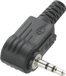 Złącze męskie jack 2,5 mm TRU COMPONENTS 716932, niklowany, złącze męskie kątowe, 1 szt.