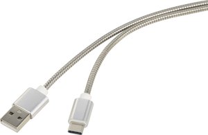 Kabel USB Renkforce, USB 2.0, Złącze męskie USB-A, Złącze męskie USB-C®, 0.50 m
