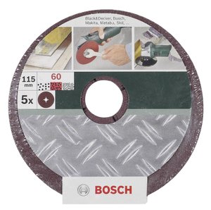 5-częściowy Zestaw krążków fibrowych do szlifierek kątowych, korund D = 125 mm, K = 80, 5 szt. Papier ścierny do szlifowania płyt Bosch Accessories  2609256252  5 szt.