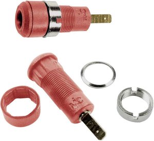 Gniazdo laboratoryjne Złącze żeńskie do wbudowania pionowego Średnica pinu: 2 mm czerwony Stäubli SLB2-F2,8 1 szt.