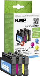 Zestaw wkładów atramentowych KMP H105V cyjan, magenta, żółty 1726.4050 atrament KMP H105V 1726,4050, 1 zest.