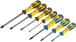 Zestaw wkrętaków Dextro do wkrętów z rowkiem/PZ, 7-częściowy Zestaw wkrętaków C.K  T49163D