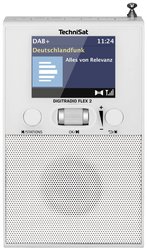 Radio gniazdkowe TechniSat DIGITRADIO FLEX 2 DAB+, UKW zawiera głośnik, funkcja budzika biały