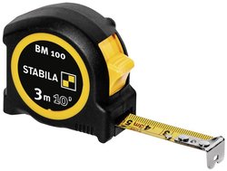 Miara kieszonkowa STABILA BM 100, 3 m (10',), skala cm/cale Taśma miernicza Stabila BM100cm+inch 19569