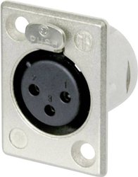 Złącze męskie XLR NC3FP-1 Neutrik NC3FP-1 złącze żeńskie z kołnierzem, wyjście proste Ilość styków: 3 srebrny 1 szt.