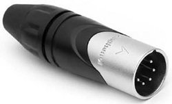 Złącze męskie XLR Amphenol AX5M, niklowany, złącze męskie proste, 1 szt.