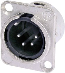 Złącze męskie XLR NC4MDL1 Neutrik NC4MDL1 złącze męskie z kołnierzem, wyjście proste Ilość styków: 4  srebrny 1 szt.