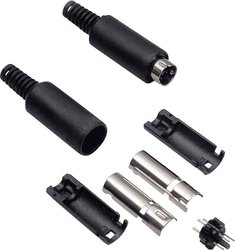 Złącze męskie DIN miniaturowe  0204002 BKL Electronic 0204002 złącze męskie proste Ilość styków: 4  czarny 1 szt.