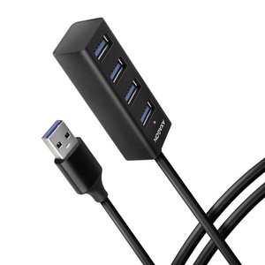 AXAGON HUE-M1AL Mini koncentrator USB-A, 4x USB-A 3.2 Gen 1, srebrny - 1,2m Hub USB 3.2 Gen 1 AXAGON HUE-M1AL 4 porty  srebrny