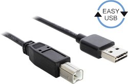 Kabel USB Delock, USB 2.0, Złącze męskie USB-A, Złącze męskie USB-B, 1.00 m