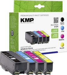 KMP Tusz Zamiennik Epson 26, T2616, T2601, T2612, T2613, T2614 Czarny, Cyjan, Magenta, Żółty  atrament KMP E167V 1626,4850, 1 zest.