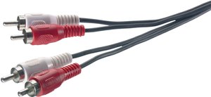 Kabel audio, Cinch SpeaKa Professional SP-1300368, 2x złącze M cinch na 2x złącze M cinch, 2.50 m, czarny