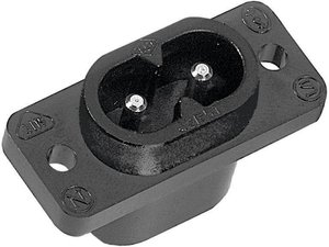 złącze męskie do wbudowania pionowego C8 2 + PE  2.5 A czarny K & B 42R511122 1 szt.