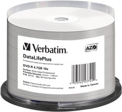 Verbatim DVD-R 4,7 GB 16x 50 wrzecion do druku DVD-R Verbatim 43744 50 szt.