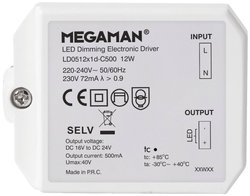 Megaman Rico Sterownik LED   12 W 500 mA 16 - 24 V Ściemniacz 1 szt.