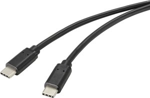 Kabel połączeniowy USB 2.0 USB-C ™ Renkforce z powierzchnią antybakteryjną 1 m czarny Kabel USB Renkforce RF-4716840, USB 2.0, Złącze męskie USB-C®, 1.00 m