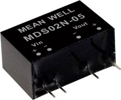 Moduły przetwornicy MEANWELLL DC/DC Seria MDS02 SIP/SIL7 Obudowa Pojedyncze wyjście Stosunek napięcia wejściowego: 1:1 Moc: 2W nieregulowane Medyczne Moduł przetwornicy DC/DC Mean Well MDS02L-12 MDS02L-12, 2 W, 167 mA, 1 szt.