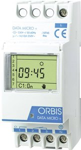 ORBIS Zeitschalttechnik OB172012N Przekaźnik czasowy na szynę DIN DATA MICRO +  230V, cyfrowy, 1 x WŁ/WYŁ