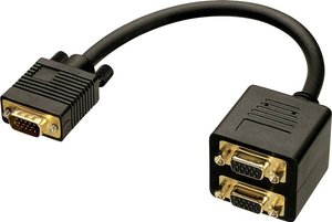 Adapter Y VGA LINDY 41214 LINDY VGA Splitterkabel, 2 Port, [1x złącze męskie VGA - 2x złącze męskie VGA]