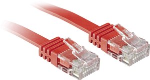Kabel taśmowy płaski Lindy Cat.6 nieekranowany, czerwony, 1m Kabel LAN LINDY 47511, 1 szt., RJ45, 1.00 m