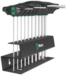 Zestaw wkrętaków Wkrętak z rękojeścią T Hex-Plus z funkcją przytrzymywania, calowe, 10 sztuk Zestaw wkrętaków Wera 454/10 HF Set Imperial 2 05023454001
