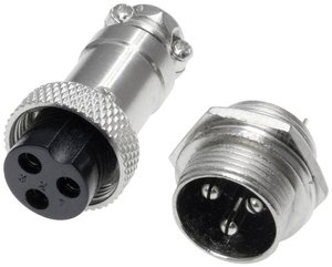 Złącze męskie okrągłe 453552, styki:3, 250 V/AC, 7 A, 1 zest.
