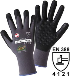 Rękawice robocze L+D NITRIL DOT 1166-9, Rozmiar rękawic: 9, L, czarny, szary