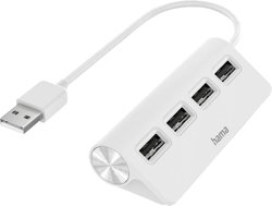 Hub USB 2.0 Hama  4 Porty  biały