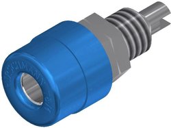 Gniazdo bananowe montażowe SKS Hirschmann BIL 20, izolowane, O 4 mm, niebieskie