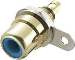 Złącze męskie RCA/Cinch TRU COMPONENTS 719232, złocony, złącze żeńskie do wbudowania pionowego, 1 szt.