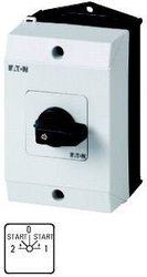 Przełącznik fazy pomocniczej, styki: 6, 20 A, płyta przednia: 2-START 0 START-1, 45°, zatrzaskowy, natynkowy Przełącznik fazy, pomocniczy Eaton T0-3-8426/I1     1 szt.