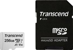 Karta pamięci microSDXC Transcend Premium 300S, 256 GB, Class 10, UHS-I, UHS-Class 3, v30 Video Speed Class, A1 Application Performance Class
