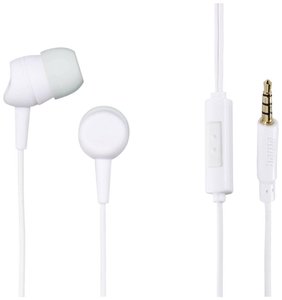 Słuchawki &quot,Kooky&quot,, douszne, mikrofon, zabezpieczenie przed zagięciem kabla, białe Słuchawki In Ear Hama Kooky 00184140 Stereo jasnoszary, biały