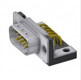 Złącze męskie D-Sub Deltron Connectors DTS 09 PYC M63UN, rzędy: 2, styki: 9, 90 °, 1 szt.